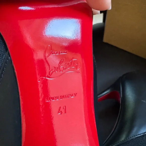 New Christian Louboutin Calfskin Chelsea Chick 100 Stiletto Boots Size 41 Black - Picture 8 of 9